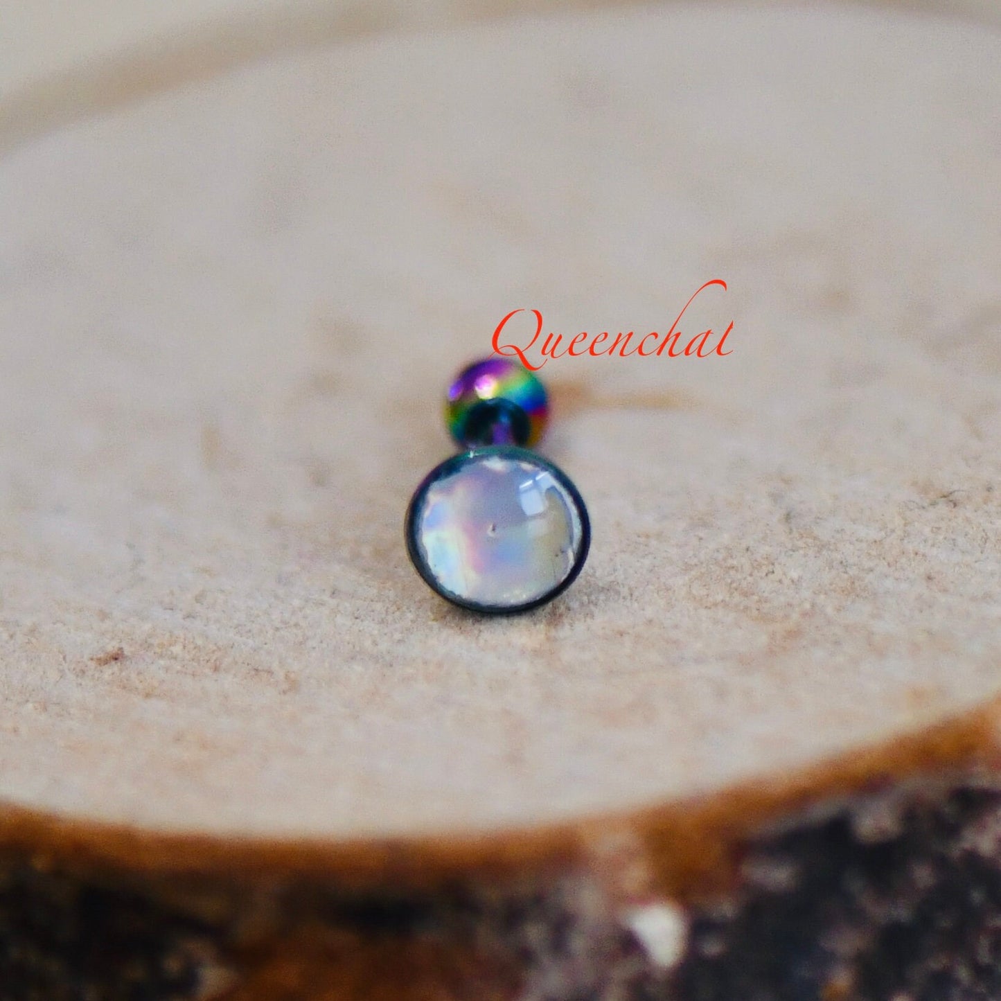 16G 316L Surgical Steel Rainbow Stud EarringWith Crystal, Cartilage Stud Body Piercing Jewellery Lobe Earring