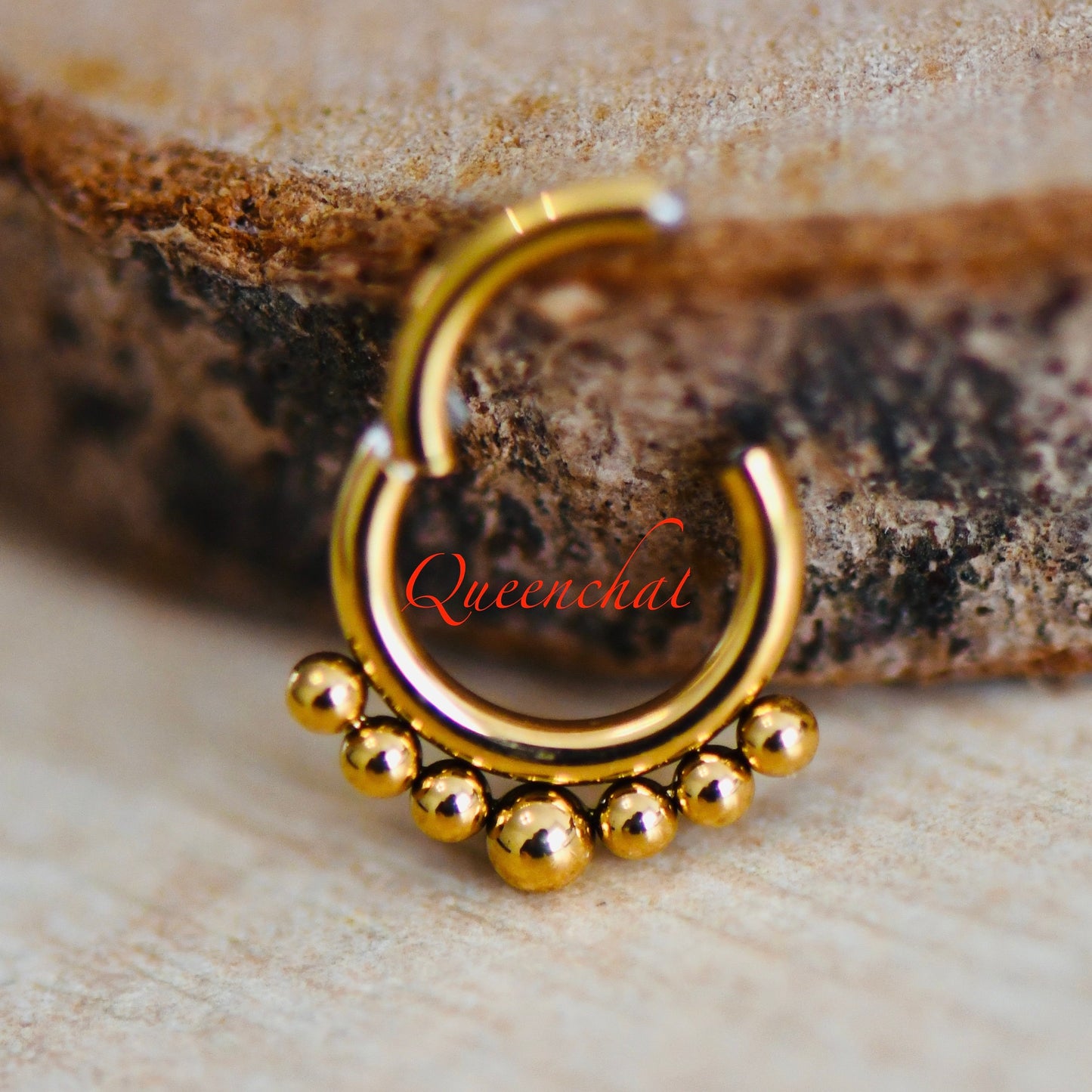 16G 316L S/S Beaded Design Hinged Segment Ring Septum Ring Nose Ring Daith Ring 6mm