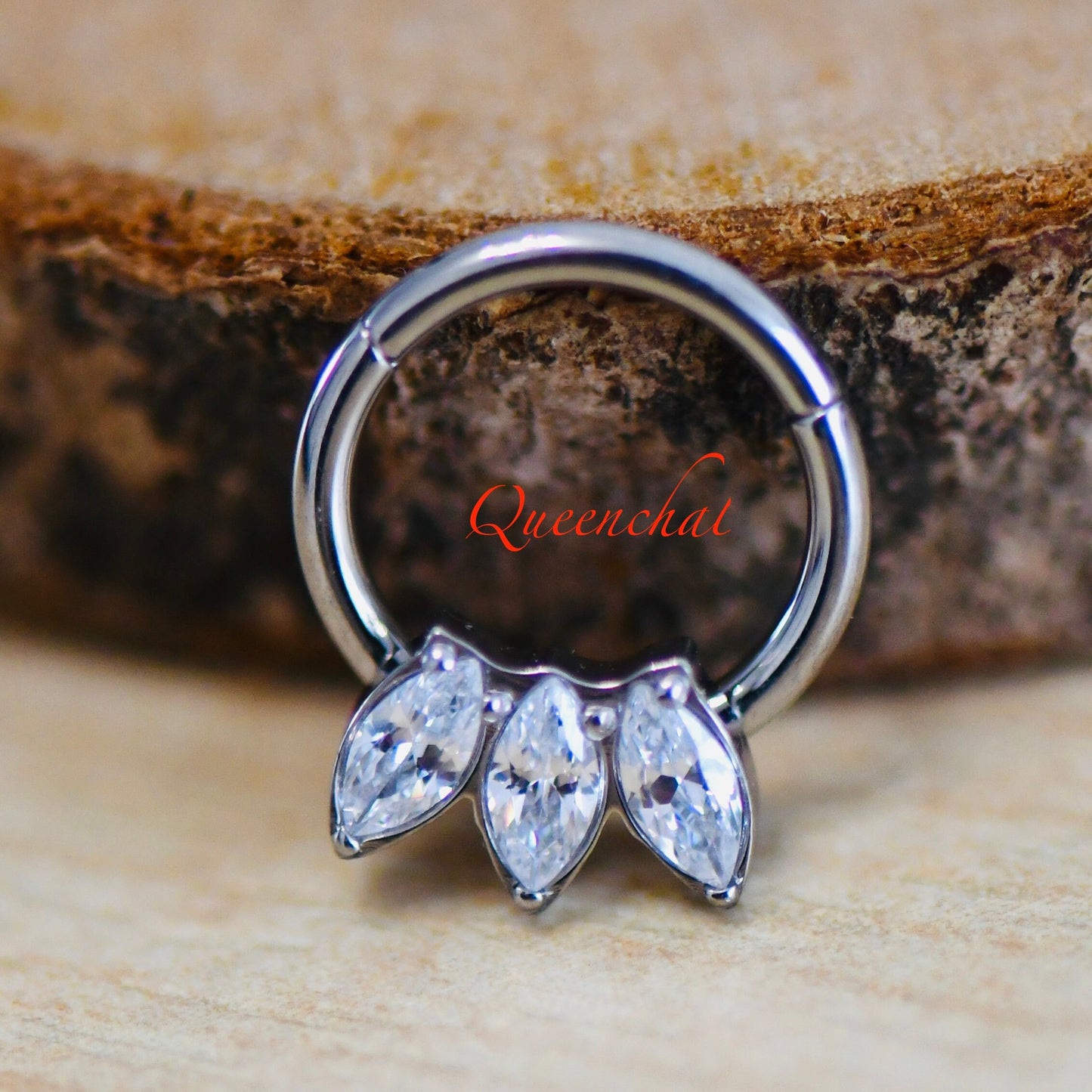 16G 316L Surgical Steel CZ Petals Septum Segment Cartilage Piercing Earring Gold Silver Clicker Daith Ring Earring