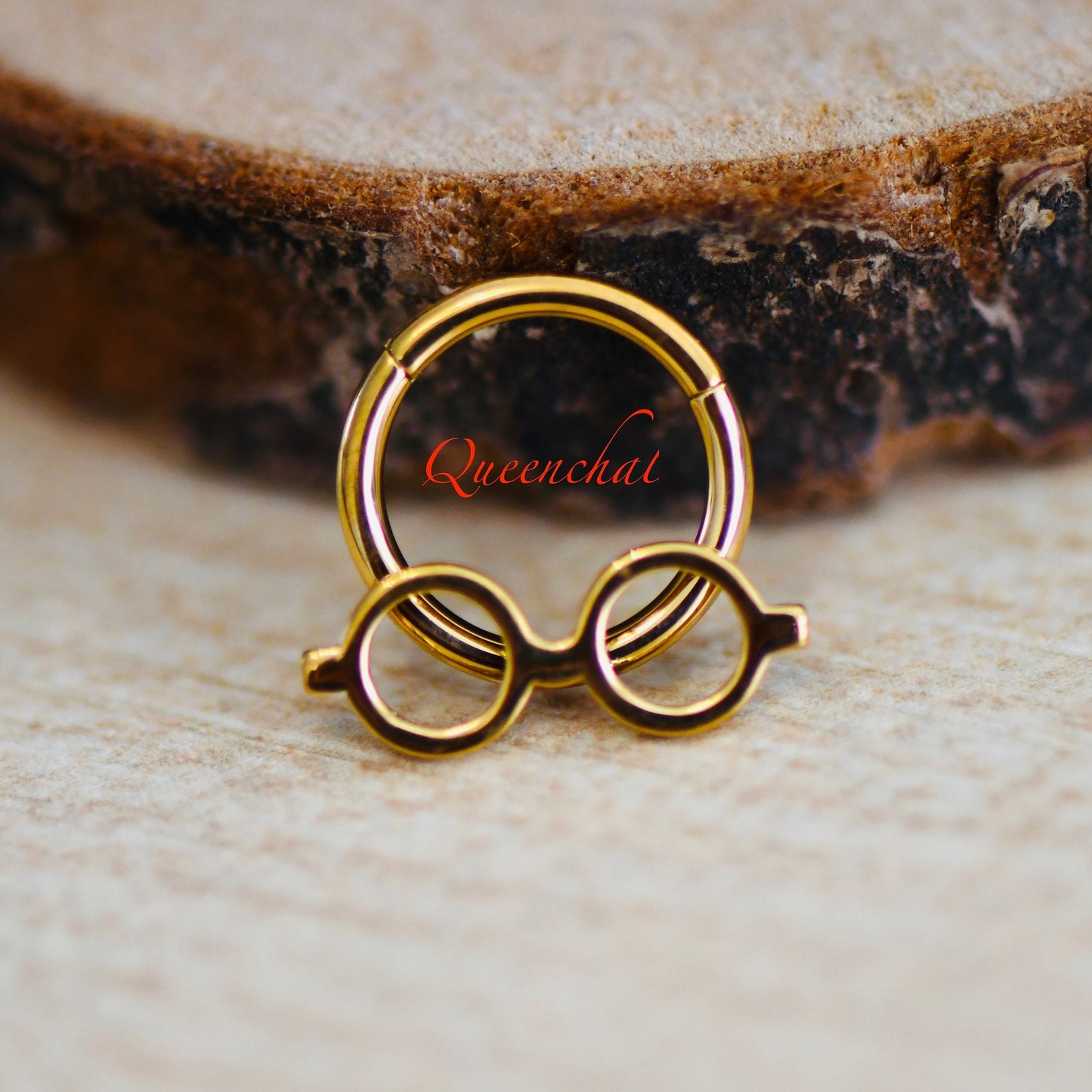 16G 316L Surgical Steel Pair of Glasses Segment Cartilage Piercing Earring Gold Silver Rose gold Clicker Daith Ring Earring