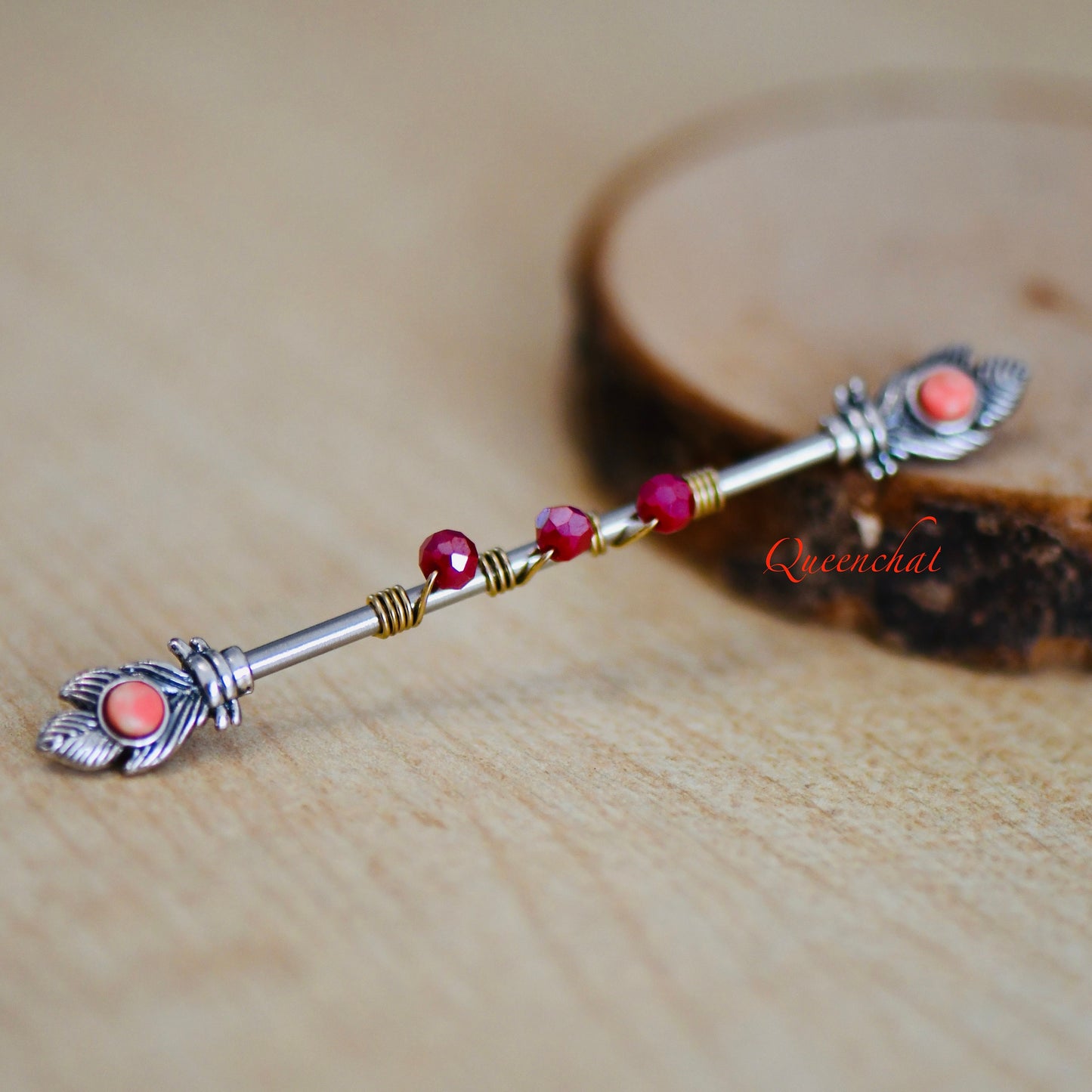 14G 316L Surgical Steel Pink Turquoise Features Industrial Barbell Long Barbell Ear Piercing