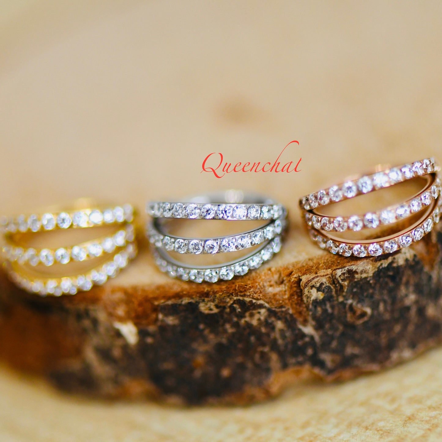 16G 316L S/S Three Layers Micro Pave Hinged Segment Ring Septum Ring Nose Ring