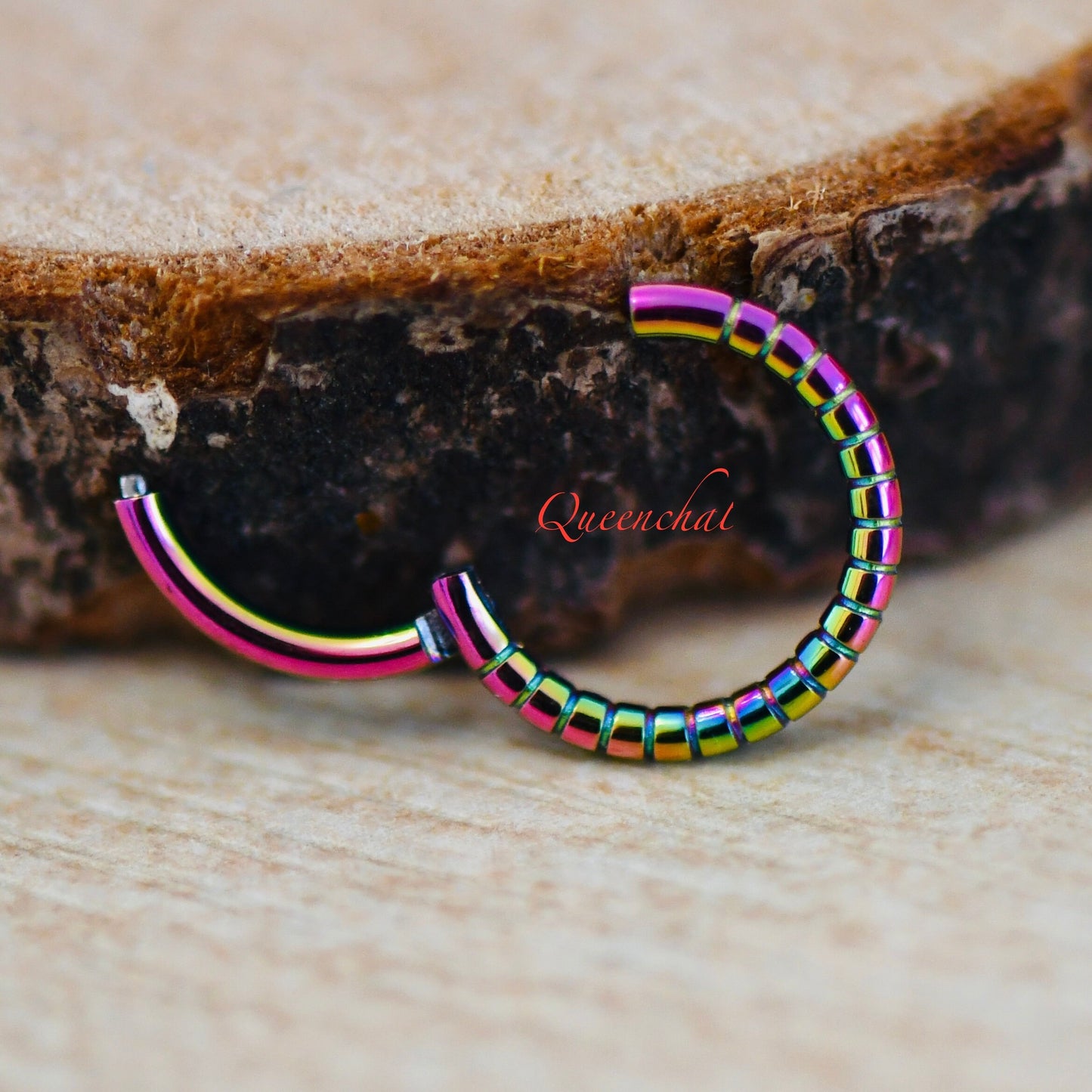 16G 316L Surgical Steel Segment Like Design Segment ring Hinged Septum Clicker Nose Ring 8mm Tragus, Daith Ring, Helix Ring