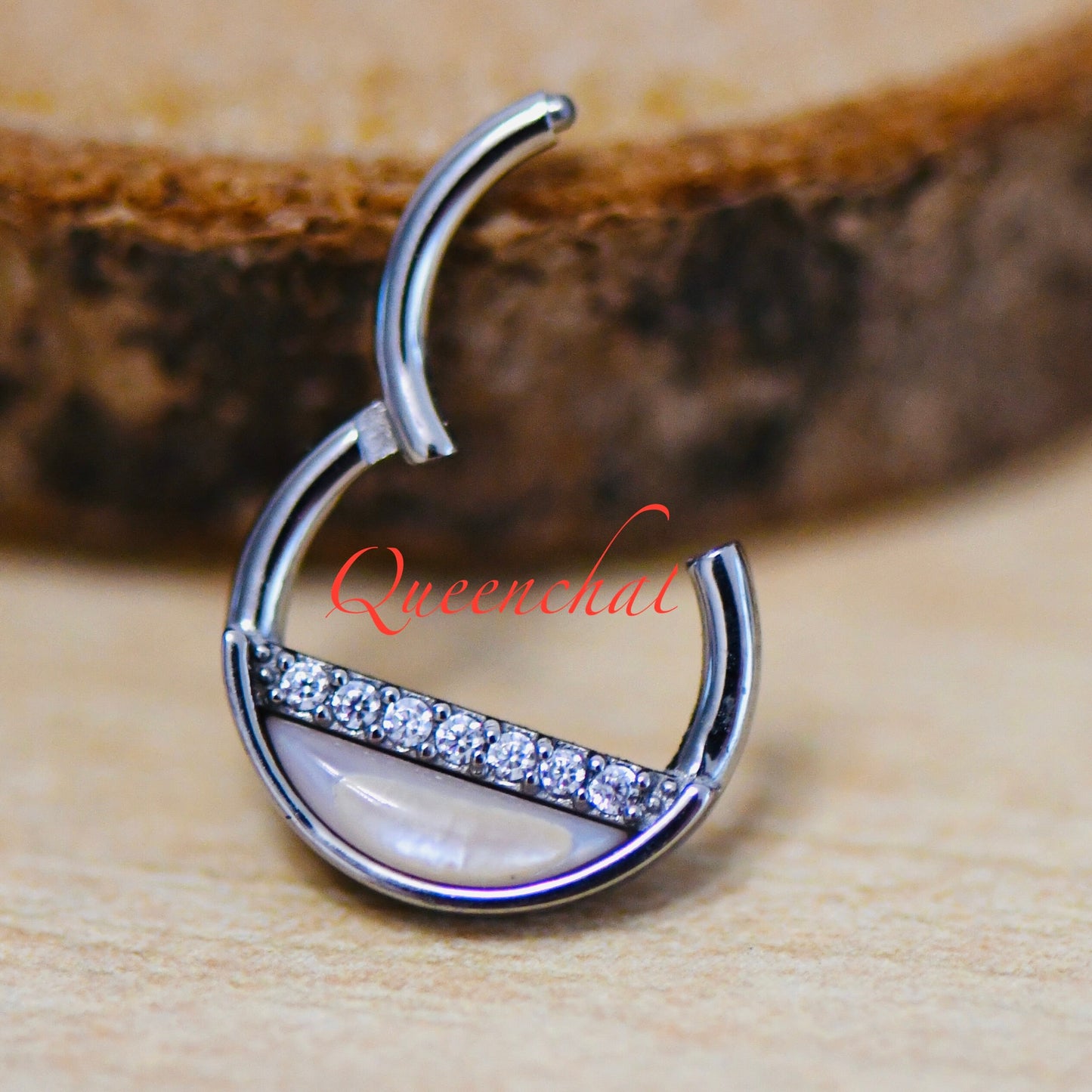 16G 316L Surgical Steel Septum Ring With Resin Designs Hinged Segment Ring 8mm Nose Ring Septum Ring Daith Ring 8mm