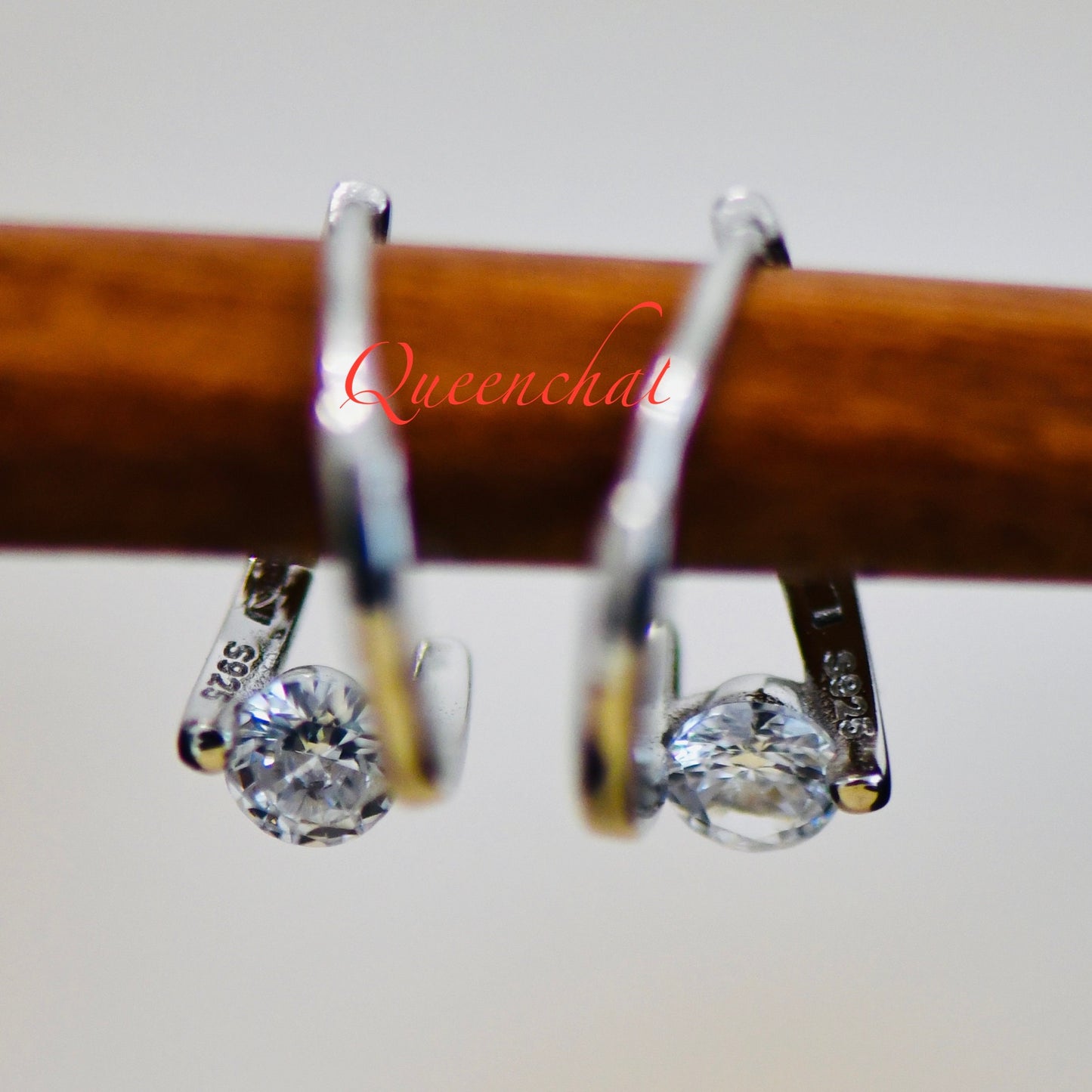 S925 Sterling Silver CZ Hoop Earrings, Silver, Gold Hoops