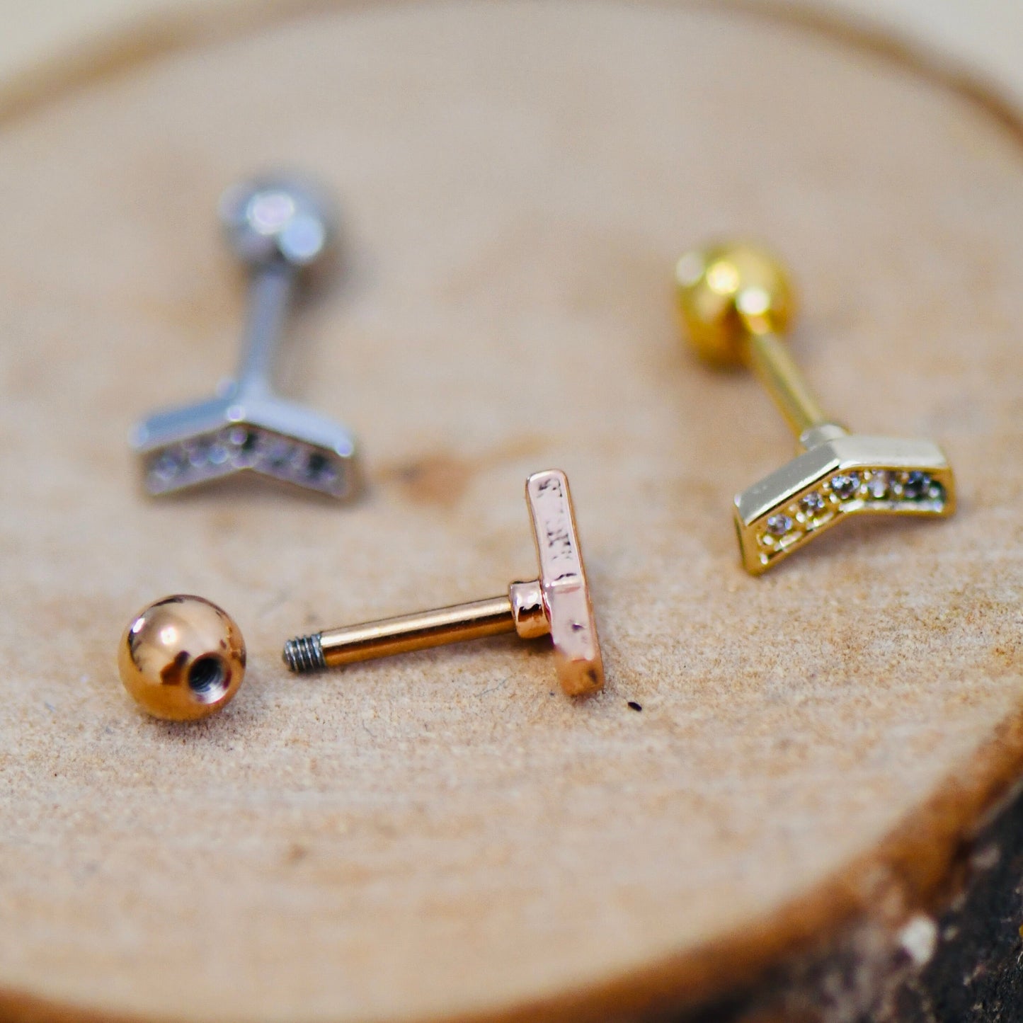 16G 316L Surgical Steel CZ Stud Earring, Cartilage Stud Body Piercing Jewellery Lobe Earring