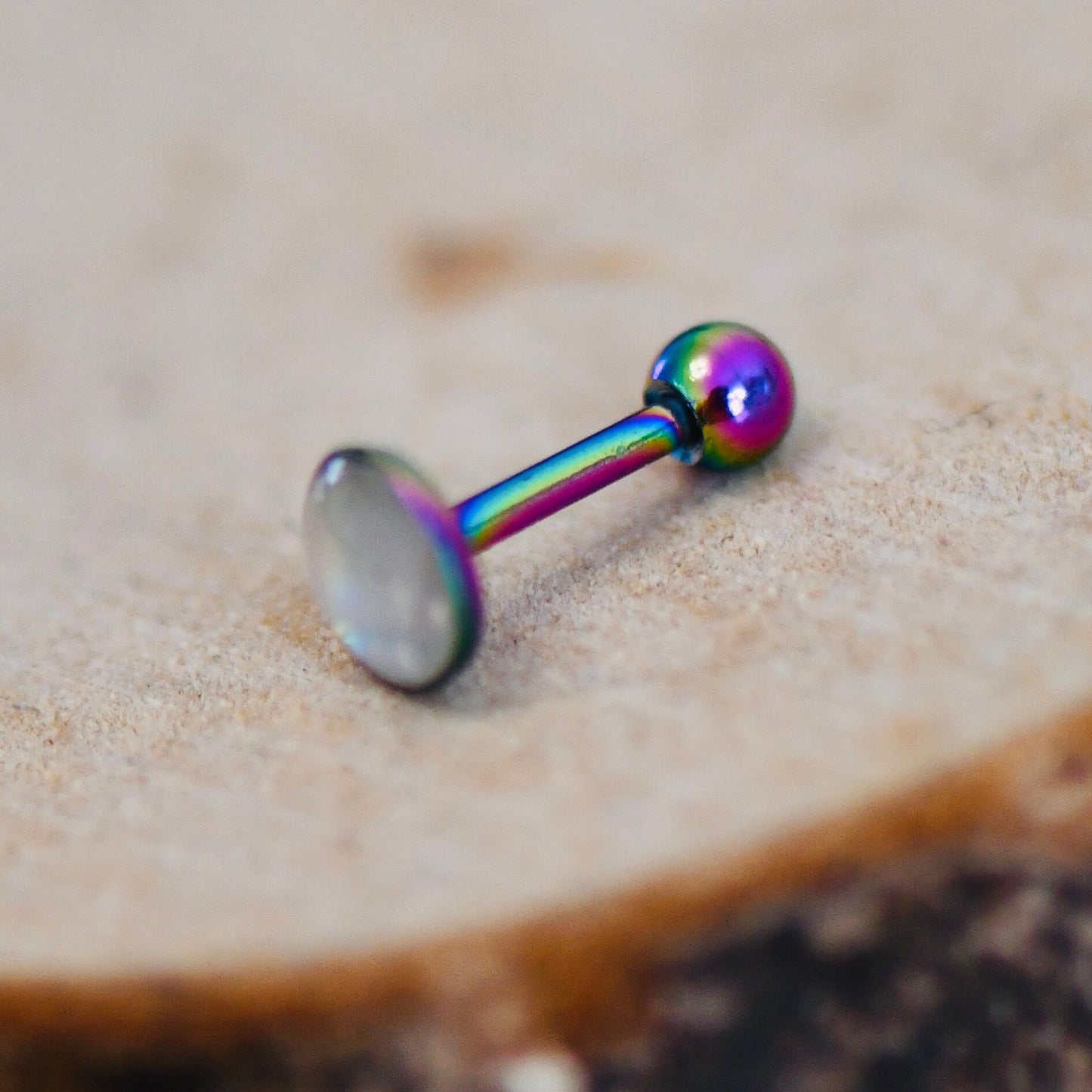 16G 316L Surgical Steel Rainbow Stud EarringWith Crystal, Cartilage Stud Body Piercing Jewellery Lobe Earring