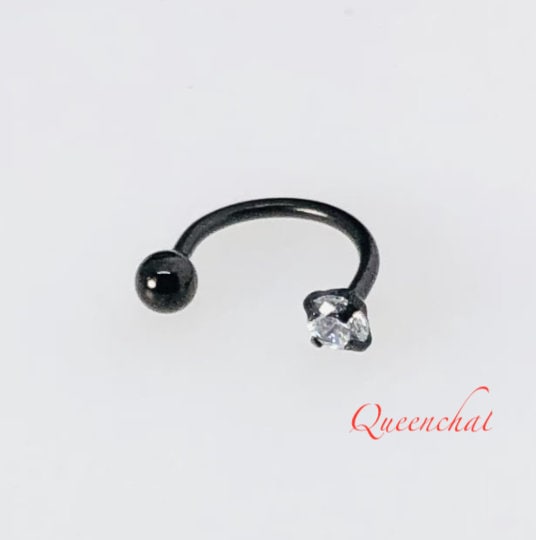 20G (0.8mm) Jewelled Horse Shoe Barbell, Septum Ring, Captive ring, discreet septum, Septum, Horseshoe septum Curved Barbell