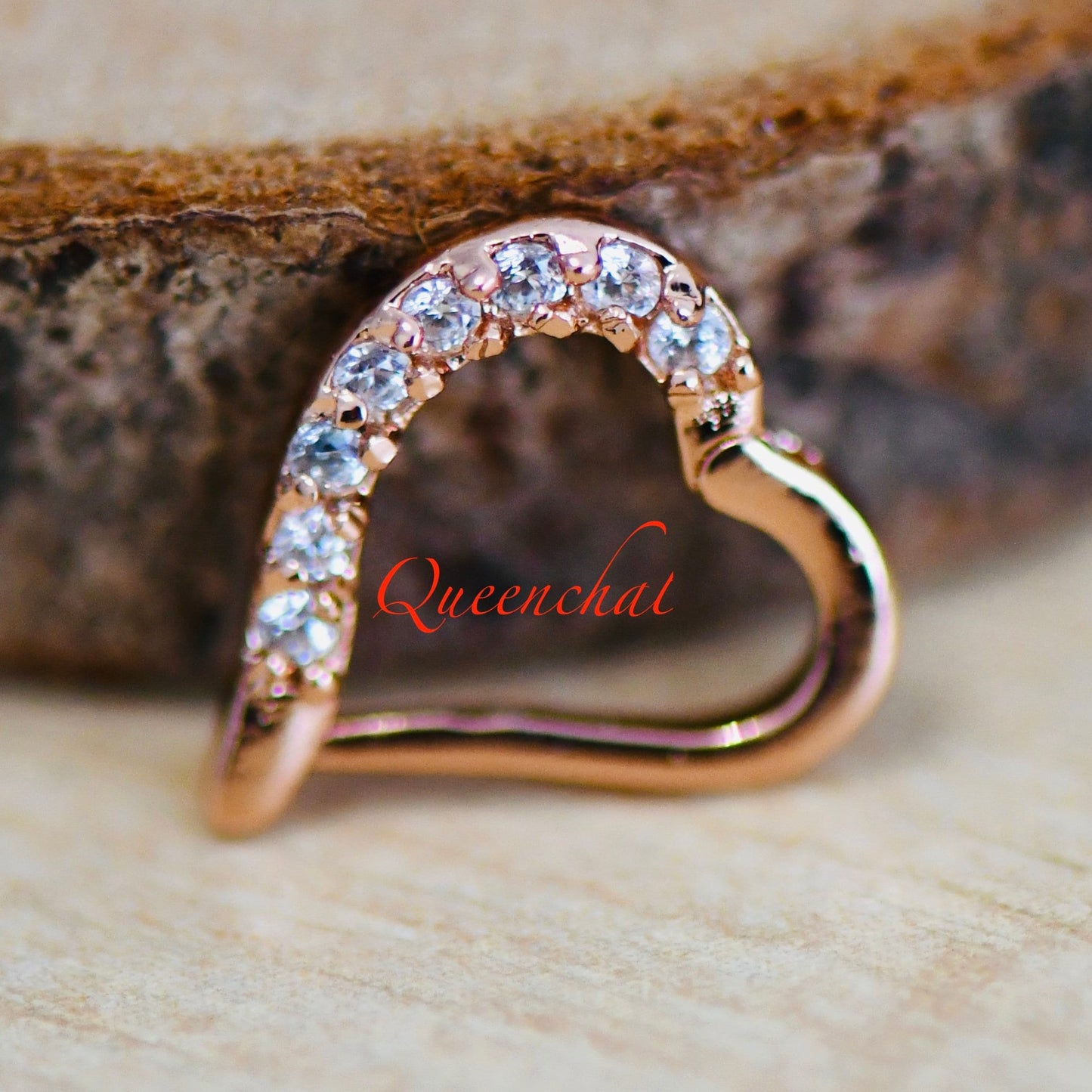 16G 316L Surgical Steel Clear CZ Pave Septum Heart Segment Cartilage Piercing Earring Gold Silver Black Rainbow Heart Clicker Daith Ring