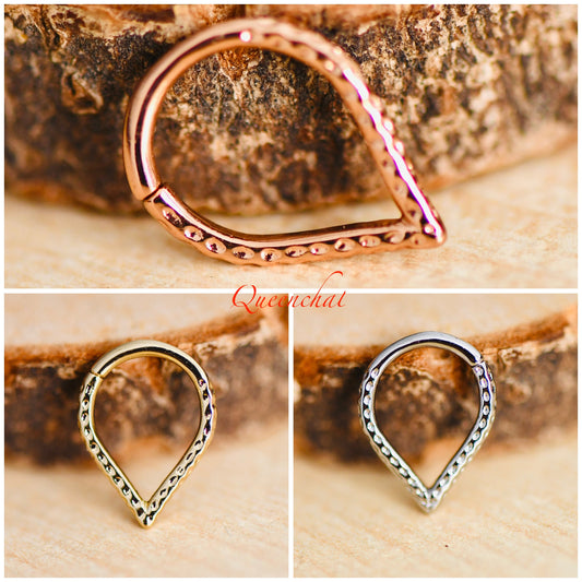 316L Surgical Steel 16G V Shape Ring Hinged Septum Ring Daith Rook Tragus Helix Hoop