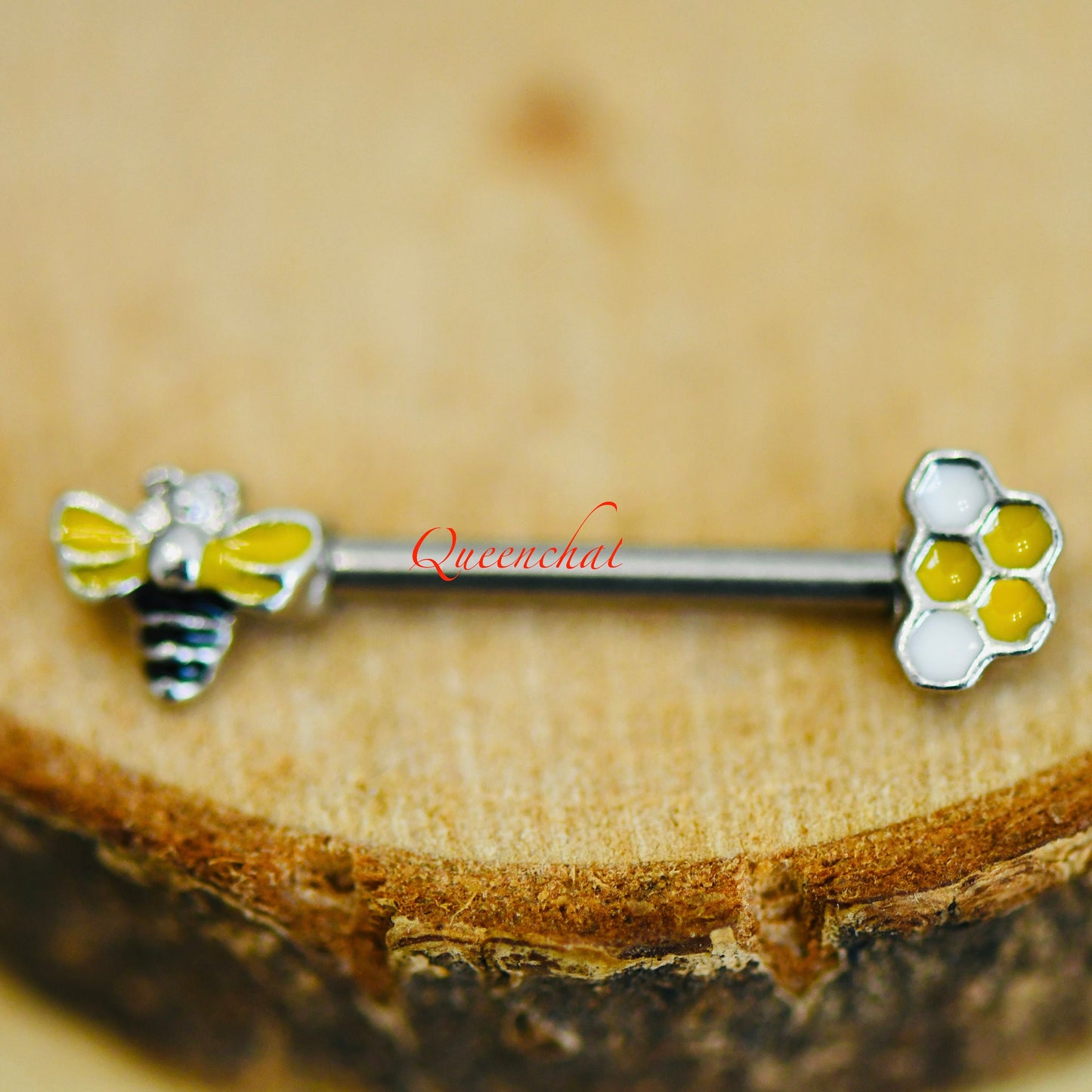 316L Surgical Steel 14G Bee Hive Nipple Bars