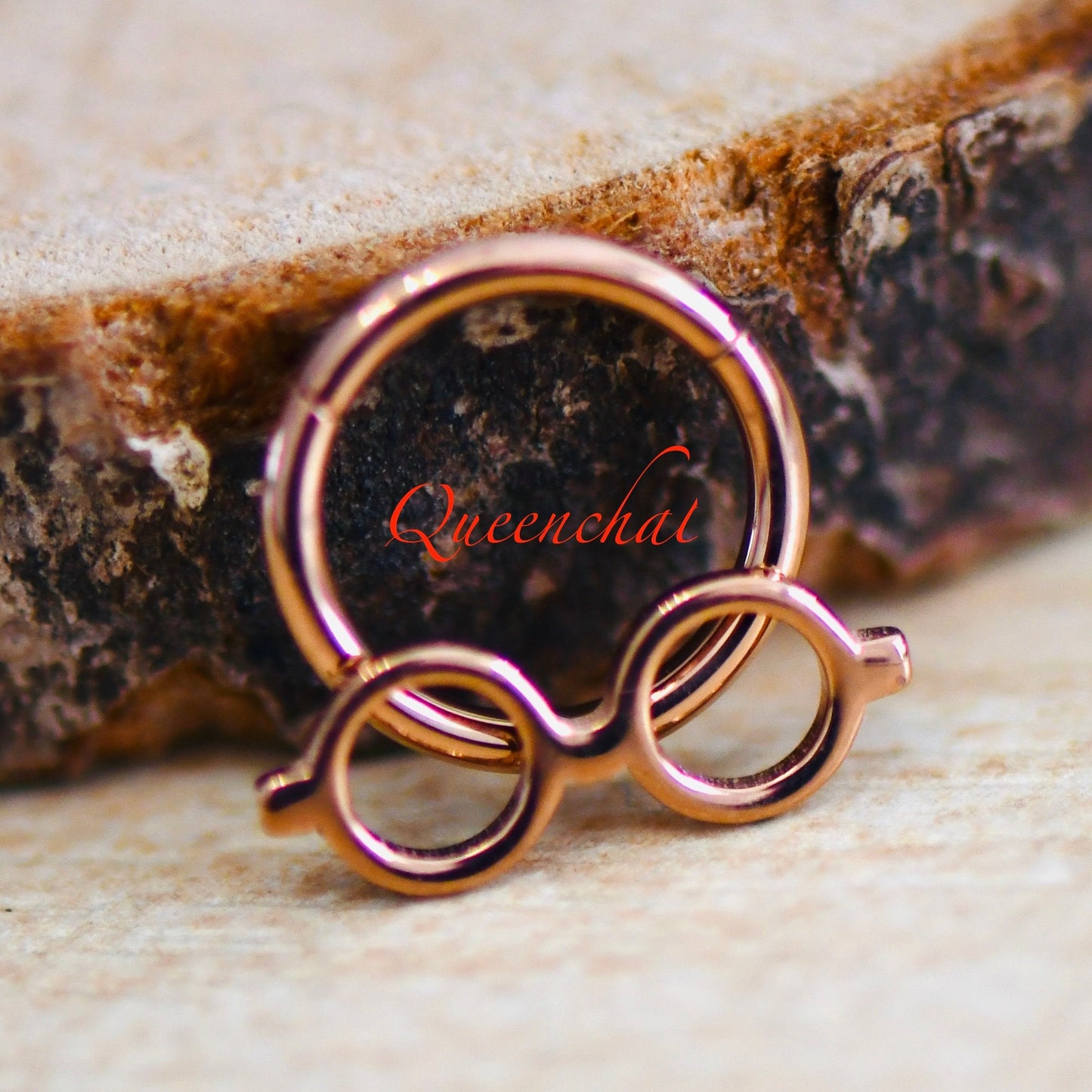 16G 316L Surgical Steel Pair of Glasses Segment Cartilage Piercing Earring Gold Silver Rose gold Clicker Daith Ring Earring