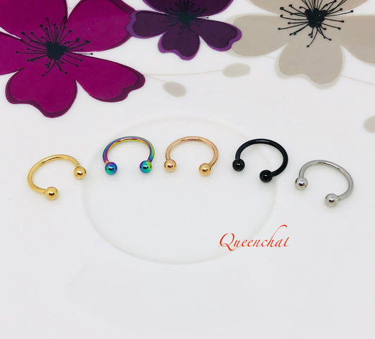 16G (1.2mm) Horse Shoe Barbell, Septum Ring, Septum Captive ring, discreet septum, Septum, Horseshoe septum