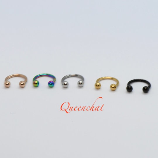 16G (1.2mm) Horse Shoe Barbell, Septum Ring, Septum Captive ring, discreet septum, Septum, Horseshoe septum