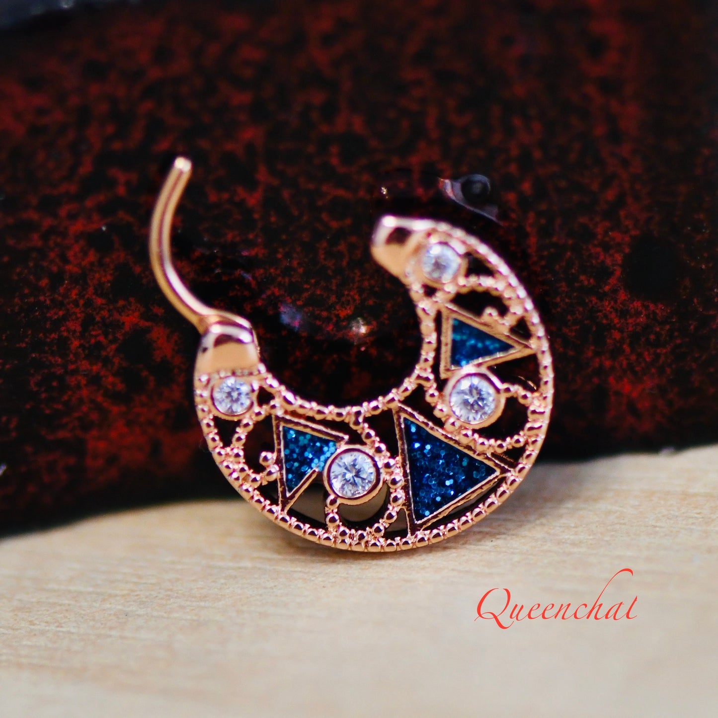 16G Hawaiian Style Septum Ring Ring Daith Septum Ring Hinged Clicker Rose Gold