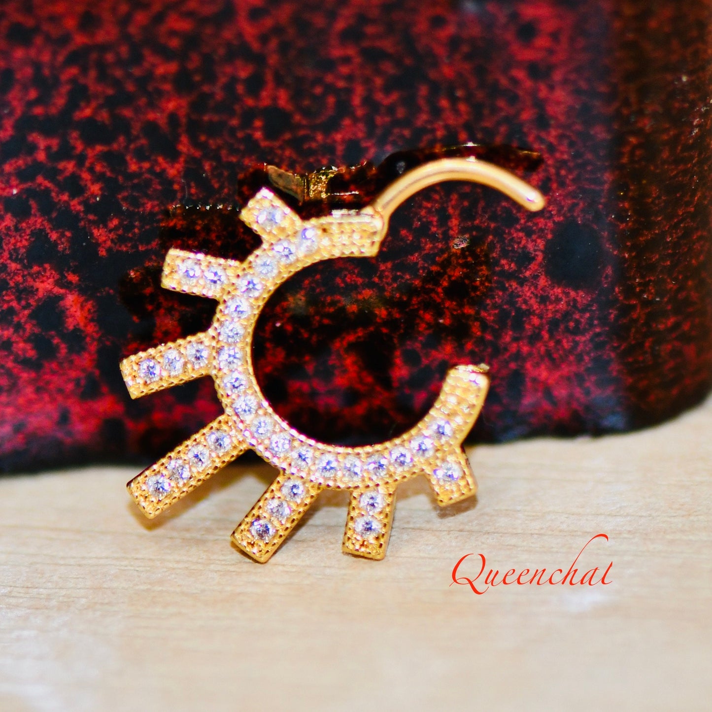 16G 316L Surgical Steel Sun Rays Septum Cartilage Piercing Earring Gold Silver Rose gold Clicker Daith Ring Earring 9mm