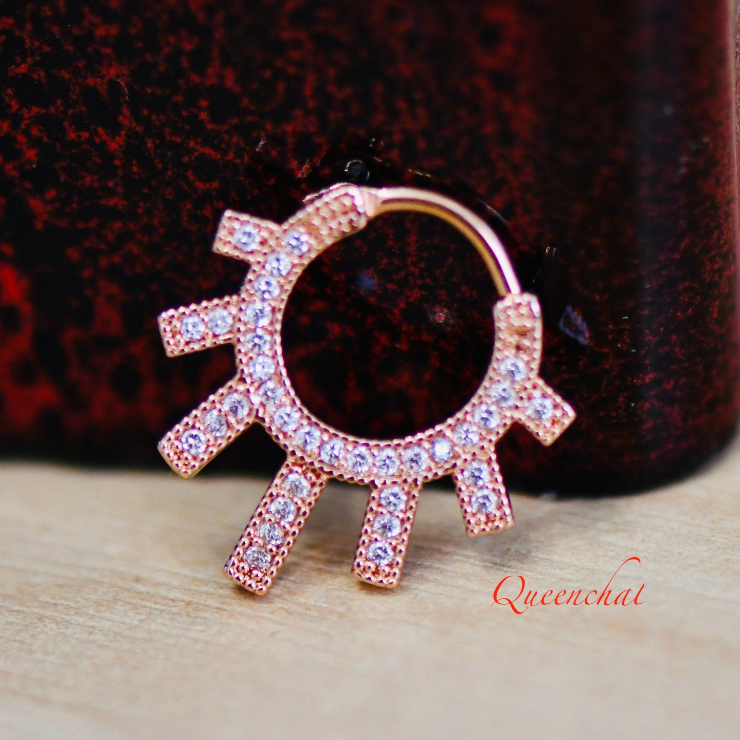 16G 316L Surgical Steel Sun Rays Septum Cartilage Piercing Earring Gold Silver Rose gold Clicker Daith Ring Earring 9mm